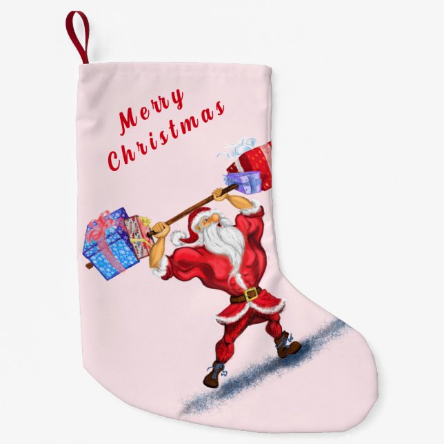 Funny Christmas Stocking Bodybuilder Santa Gift (Front)
