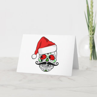 Funny Christmas Sugar Skull Holiday Card