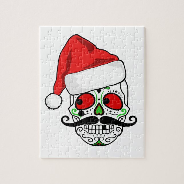 Funny Christmas Sugar Skull Jigsaw Puzzle (Vertical)