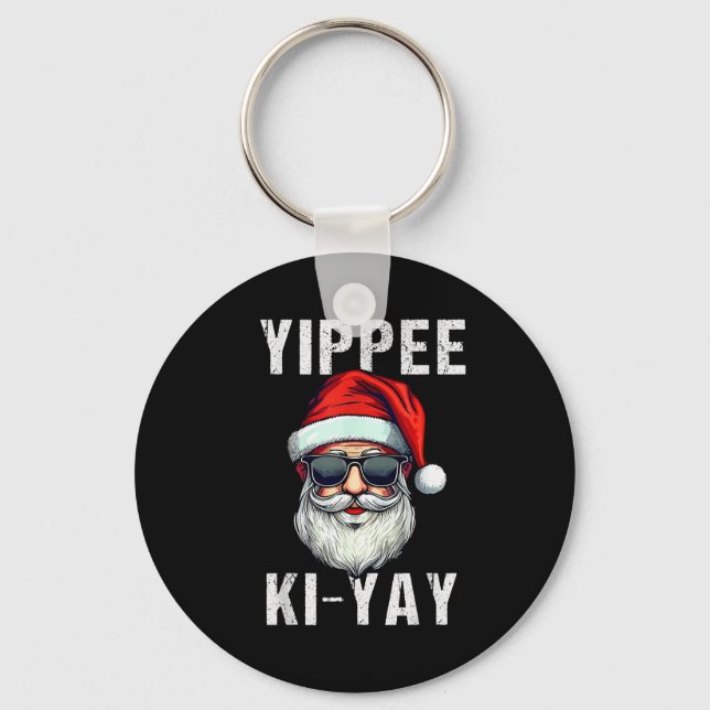 Funny Christmas Sweater Yippee-ki-yay Xmas , Uni-a Keychain (Front)