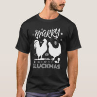 Funny Christmas T-shirt Merry Christmas chicken