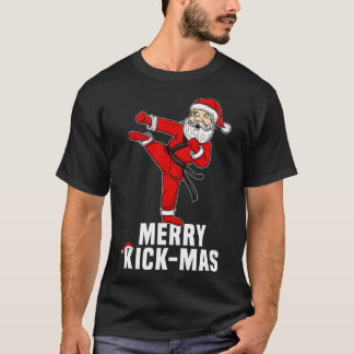 Funny Christmas Taekwondo Santa Merry Kickmas T-Shirt