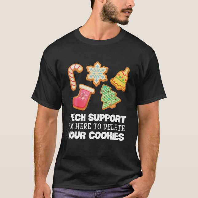 Funny Christmas Tech Support Computer IT Xmas Cook T-Shirt (Front)