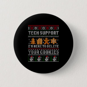 Funny Christmas Tech Suprt Computer 2 Inch Round Button