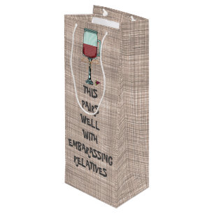 Funny Christmas Thanksgiving Wine Bag  Wine Tote