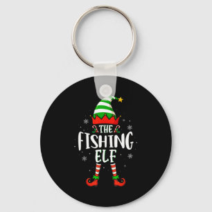 Funny Christmas The Fishing Elf Family Matching Xm Keychain