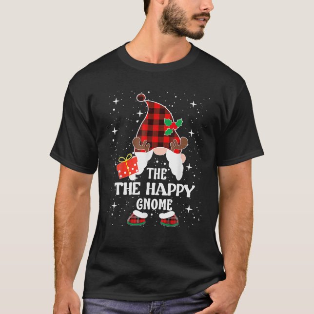 Funny Christmas The Happy Gnome T-Shirt (Front)