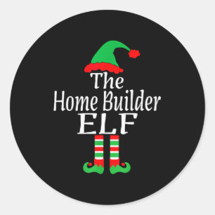 Funny Christmas The Home Builder Elf Developer Arc Classic Round Sticker