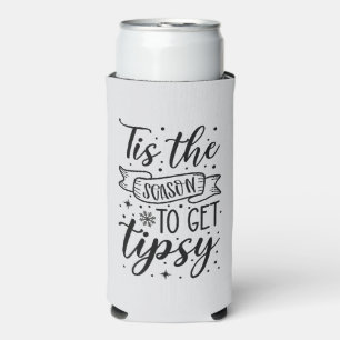 Funny Christmas tipsy drinking party  Seltzer Can Cooler