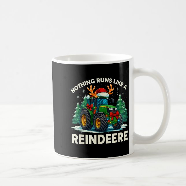 Funny Christmas Tractor Nothing Runs Like A Reinde Coffee Mug (Right)