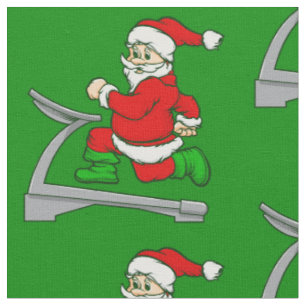 funny christmas treadmill santa fabric