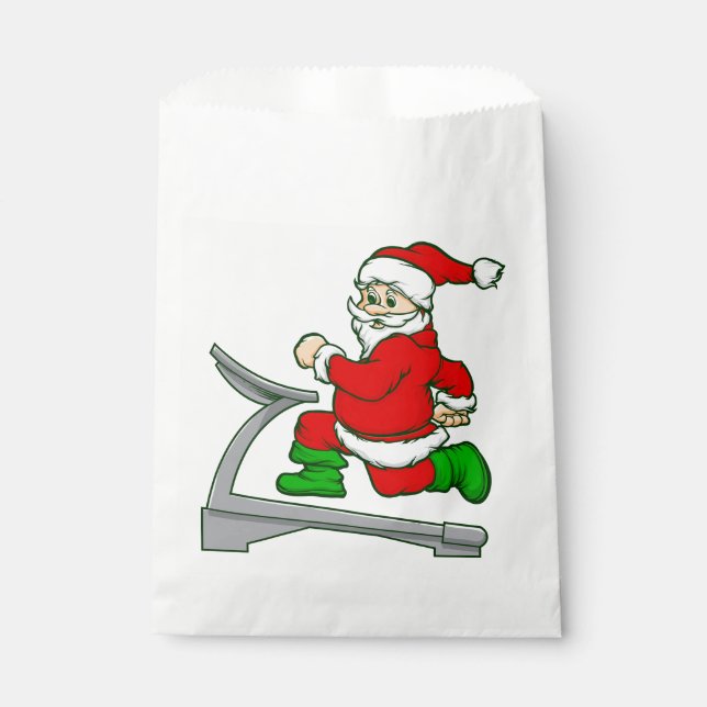 funny christmas treadmill santa favour bag (Front)