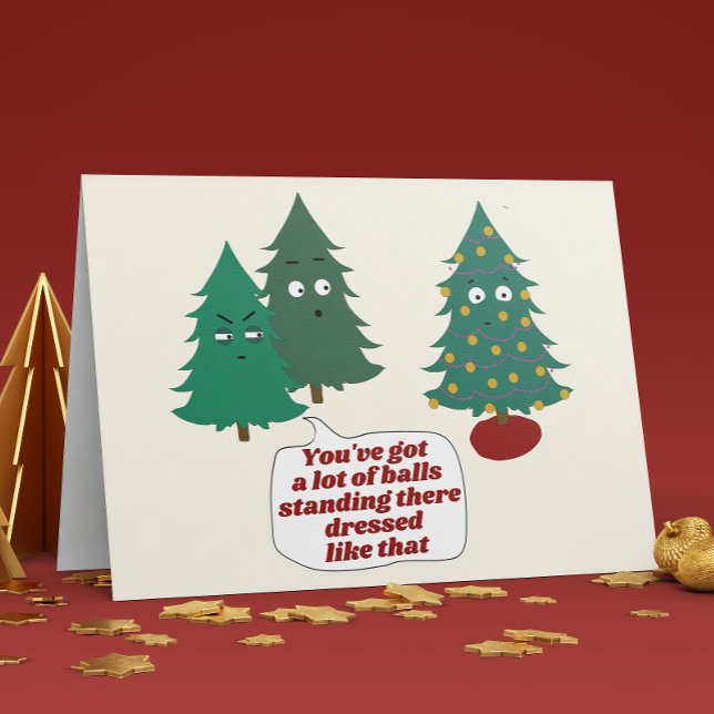 Funny Christmas Tree Balls Pun Plié Carte de vacan (Créateur téléchargé)