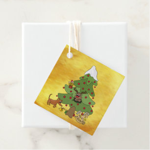 funny Christmas tree  Favour Tags