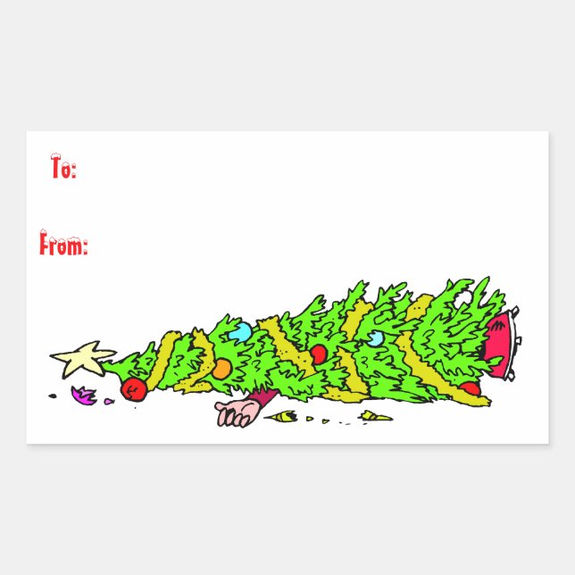 Funny Christmas Tree Gift Tag (Front)