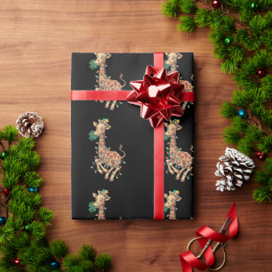 Funny Christmas Tree Giraffe Lover Gift Love  Wrapping Paper