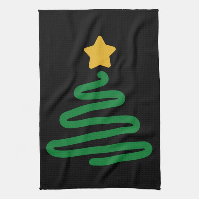 Funny Christmas Tree Kitchen Towel (Vertical)