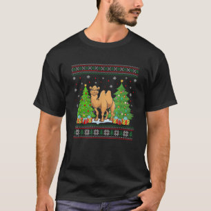 Funny Christmas Tree Lights Camel Xmas Ugly Sweate T-Shirt