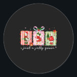 Funny Christmas Tree Lights Just A Jolly Goose Gir Classic Round Sticker<br><div class="desc">Funny Christmas Tree Lights Just A Jolly Goose Girl Women</div>