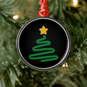 Funny Christmas Tree Metal Ornament