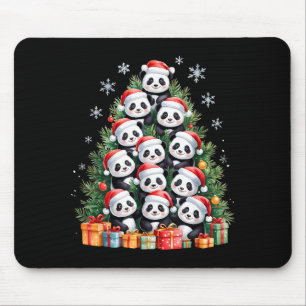 Funny Christmas Tree Panda Family Xmas Pajamas Mouse Pad