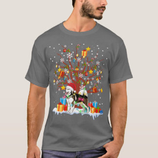 Funny Christmas Tree Santa Alaska Dog Lover Matchi T-Shirt