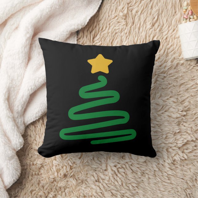 Funny Christmas Tree Throw Pillow (Blanket)