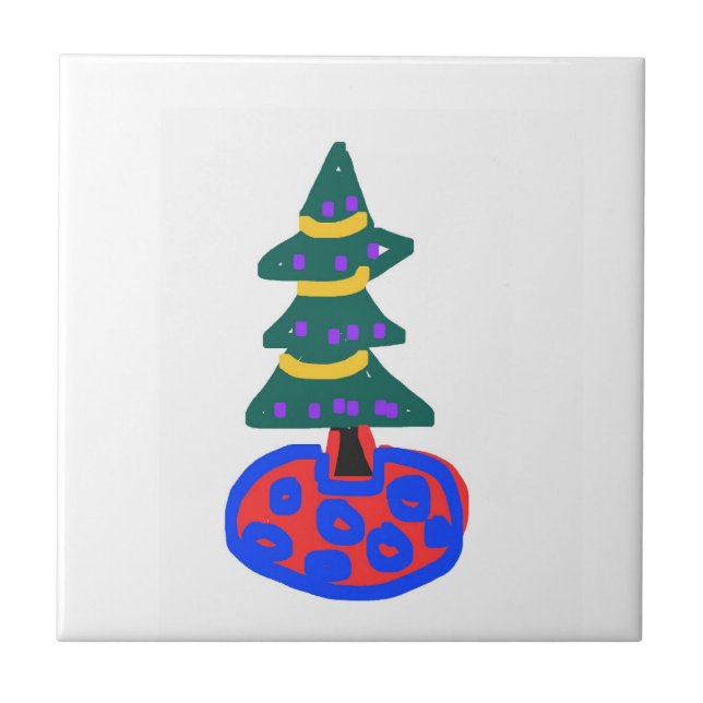 Funny Christmas Tree Tile (Front)