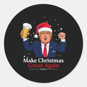 Funny Christmas Trump Make Christmas Great Again Classic Round Sticker