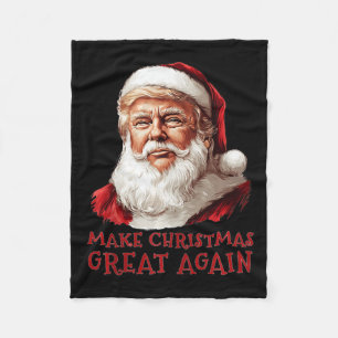 Funny Christmas Trump Santa Make Christmas Great A Fleece Blanket