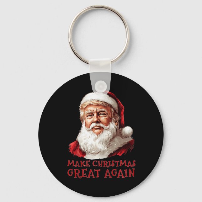 Funny Christmas Trump Santa Make Christmas Great A Keychain (Front)