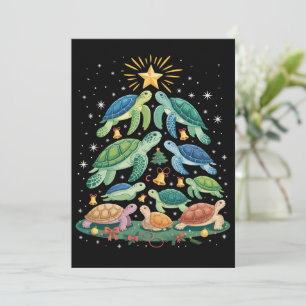 Funny Christmas Turtle Gift Turtle Christmas Tree Invitation