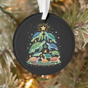 Funny Christmas Turtle Gift Turtle Christmas Tree Ornament