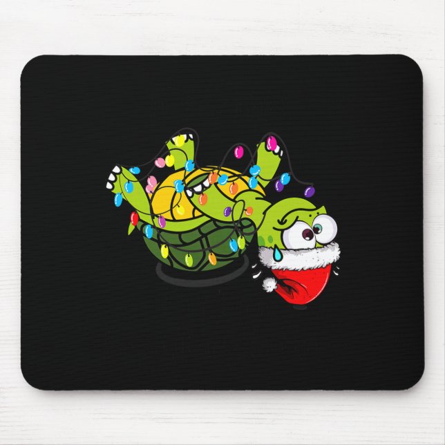 Funny Christmas Turtle It's Fine I'm Fine Everythi Mouse Pad (Front)