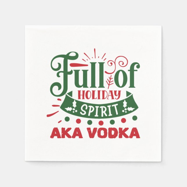 funny Christmas vodka lovers party Napkins (Front)