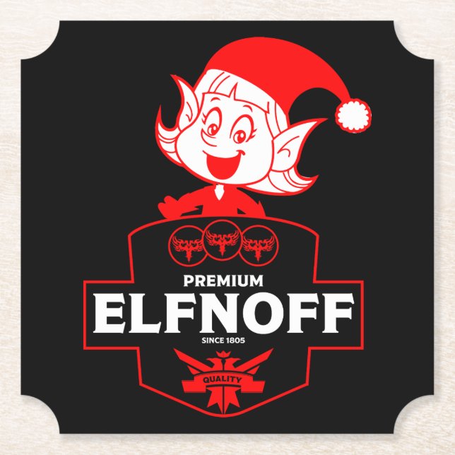 Funny Christmas Vodka Paper Coaster (Front)