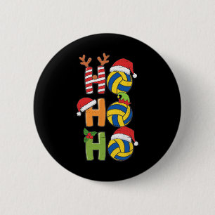 Funny Christmas Volleyball Ho Ho Ho Volleyball Xma 2 Inch Round Button