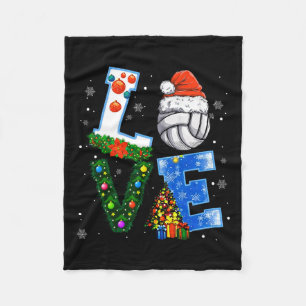 Funny Christmas Volleyball Players Lovers Xmas Fleece Blanket