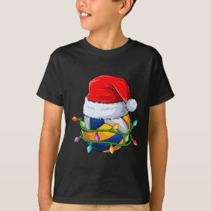 Funny Christmas Volleyball Santa Hat Xmas Boys Men T-Shirt