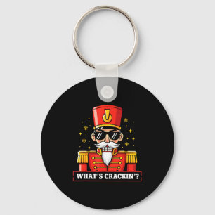 Funny Christmas Whats Crackin Nutcracker Men Kids Keychain