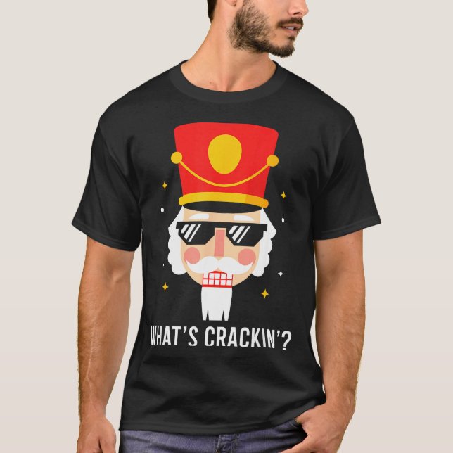 Funny Christmas Whats Crackin Nutcracker Men Kids  T-Shirt (Front)