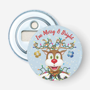 Funny Christmas Whimisical Reindeer Bottle Opener