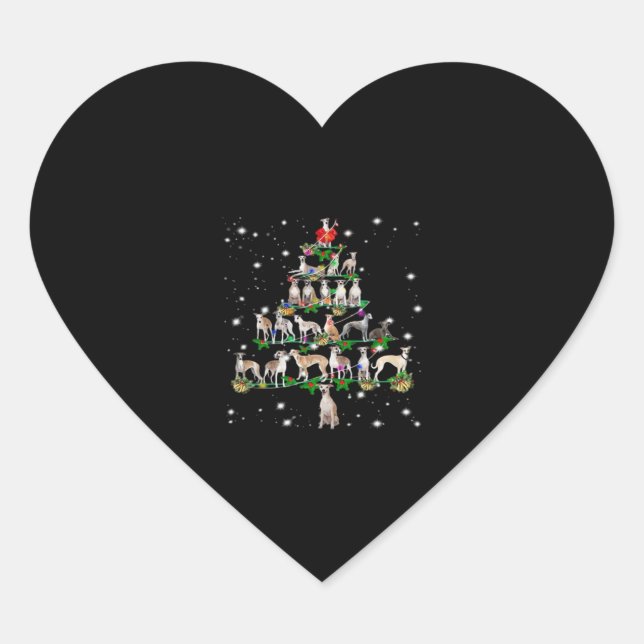 Funny Christmas Whippet Dog Lovers Gift Essential  Heart Sticker (Front)