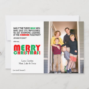 Funny Christmas Wise Men Photo Card