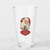 Funny Christmas Wonderful Time for a Beer  Glass (Front)