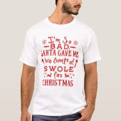 Funny Christmas Workout Weightlifting Exercise Gym T-Shirt (Front)