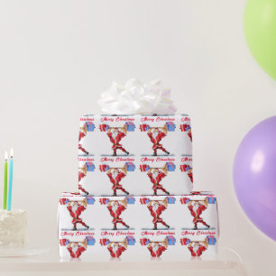 Funny Christmas Wrapping Paper Santa Bodybuilder