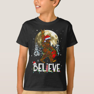 Funny Christmas Xmas Bigfoot Believe Sasquatch In T-Shirt