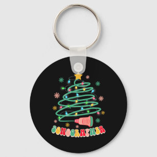Funny Christmas Xmas Vibes Sonographer Ultrasound Keychain