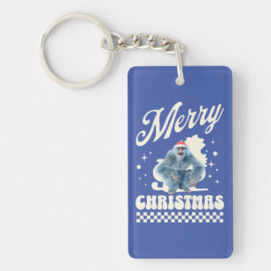 Funny Christmas Yeti Holiday Humour Keychain